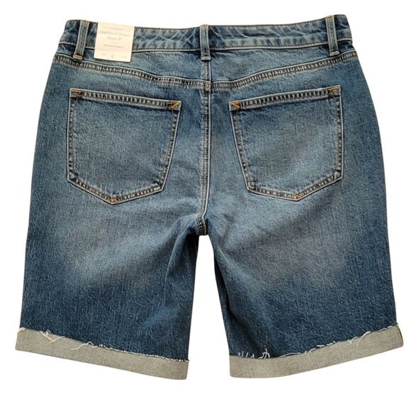 Talbots Girlfriend Denim Bermuda Shorts 9" Inseam Rolled Cuff Gracie Wash NEW - Picture 3 of 12